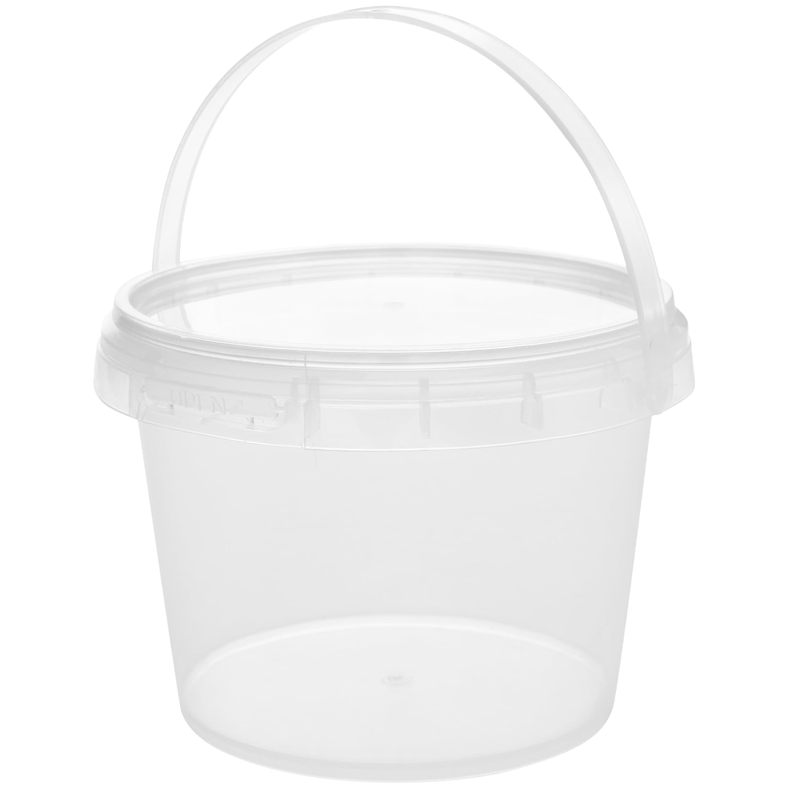 30 PCS 10 OZ Clear Plastic Bucket with Lids and Handle, Ice Cream Tub Containers, Round Plastic Pail Container, Freezer Food Storage Containers, Storage Containers for Snacks Food Fruit 5