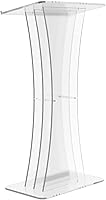 Vista 9 de FixtureDisplays® Atril de púlpito de acrílico transparente Lucite Podium 1803-3