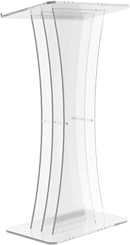 Miniatura 9 de FixtureDisplays® Atril de púlpito de acrílico transparente Lucite Podium 1803-3