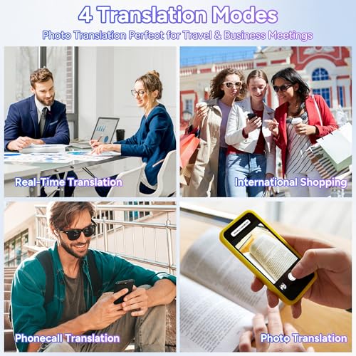 TEEPOCH AI Language Translator Earbuds,OWS Real-Time 4-in-1 Translation Earbuds 144 Languages & Accents, Bluetooth 5.4 Translation Device for Travel/Business/Learning (White+Black) — view 6