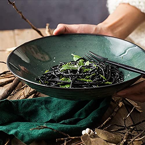 ERoomQ Pasta Bowls Bowls Large Creative Ceramic Bowl Fruit Salad Bowl Western Pasta Dish Home Rice Bowl 9 Inches Salad Bowls,