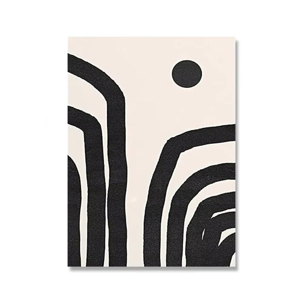 DFZEWKI Modern Abstract Wall Art Mid Century Geometric Black Arches Hd Canvas Print Poster Home Living Room Bedroom Decoration(40x50cm(16x20in)/No frame)