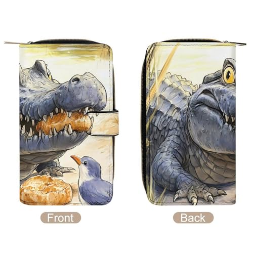 Crocodile And Birds Long Wallet for Women Men Purses Coin Pouch Credit Card Holder Organizer3