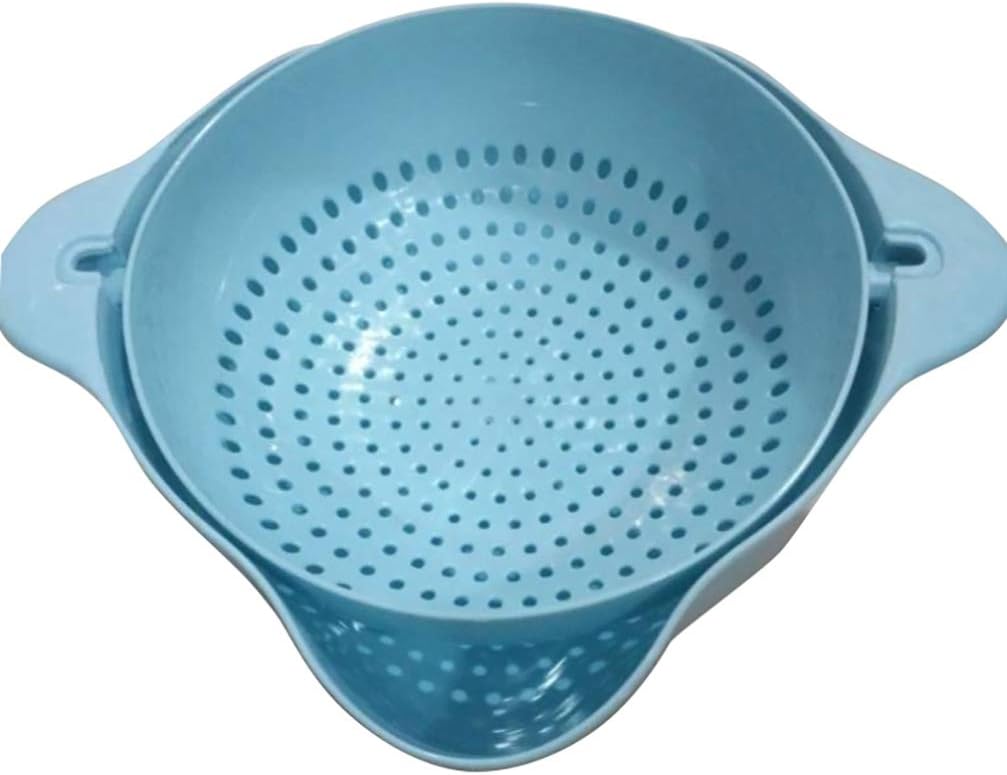 Double Layer Plastic Fruit Basket Colander for Kitchen Washing