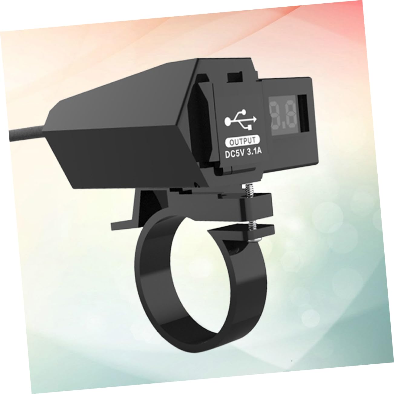 Vaguelly High Grade USB Charger for Motorcycle Dual USB Ports with Digital Display Charge Two Devices at Each Compatible with Phone and Camera Black