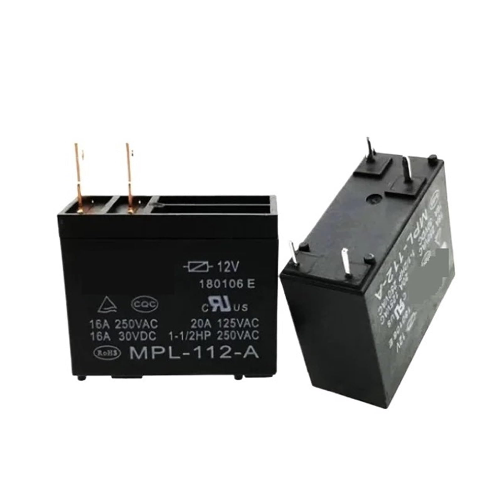 Relais 12V DC MPL-112-A 16A 4 broches pour circuit électronique