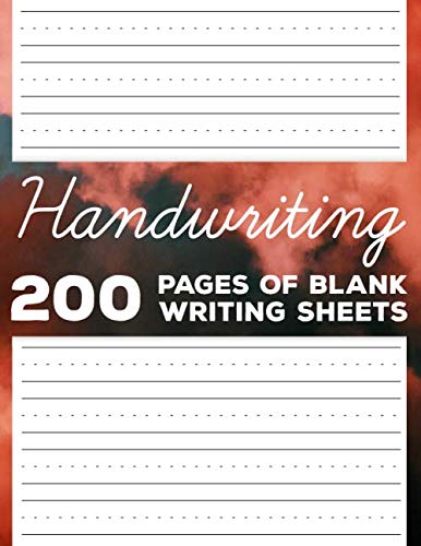 Cursive Handwriting Sheets Practice Writing for Home and School: 8.5 x 11 - 200 Pages