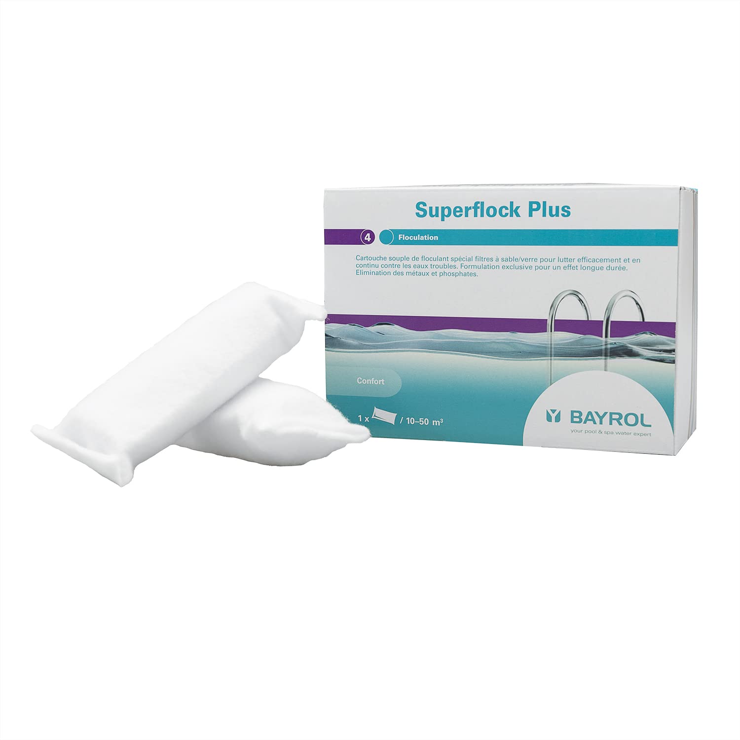 BAYROL SUPERFLOCK Plus Cartouche - 1kg | Floculant en Cartouche + 10 Tests HPS OFFERTS 6 en 1