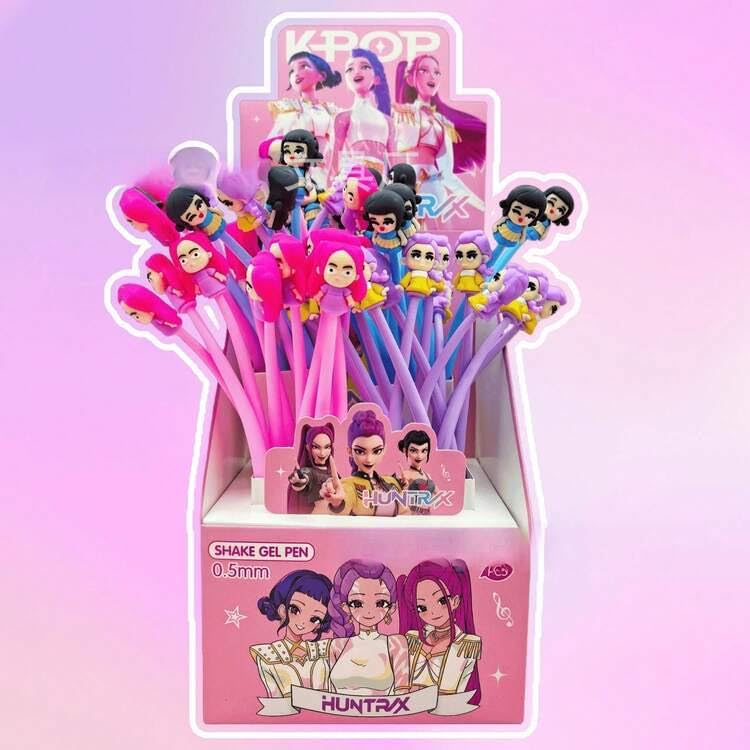 Image of GIFTS- Demon Hunter Ball Pen Set of 3 | Cute Anime Character Pens | Smooth Writing Blue Ink Pens | Cartoon Figure Pens for Kids, Girls, School & Gift Use
