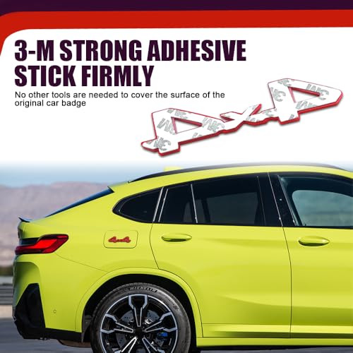Image of Universal 4X4 Emblem Badge 3D Logo, 3D Chrome Badge Decal Sticker, Full Coverage Adhesive Replacement, Car Exterior Accessories 4x4 Emblem Sticker Compatible with Toyota 4Run Tac Tun SUV Truck Pickup