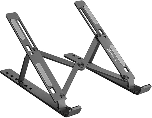 Portronics My Buddy K Portable Laptop Stand with Adjustable Height, Foldable, OverHeating Protection for Laptops &amp; MacBook...