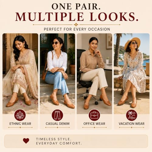 Image of TRASE Traditional Jutti for Women & Girls | Flat Sole, Soft Lining, Cushion Footbed | Casual Wear & Comfortable Ethnic Footwear for Wedding & Festive
