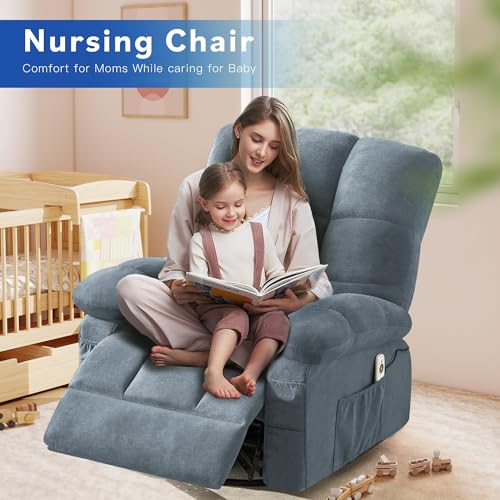 Sillón reclinable masaje azul tamaño grande miniatura 5