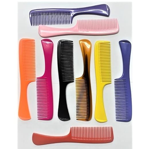 Small Handle Detangling Hair Combs Wide Teeth Wet or Dry 7.5