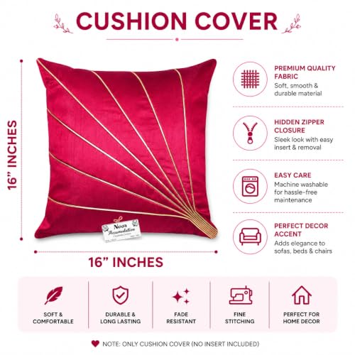 Image of Noor Silk Cushion Covers Pack of 7 | 16x16 Inches, Pink