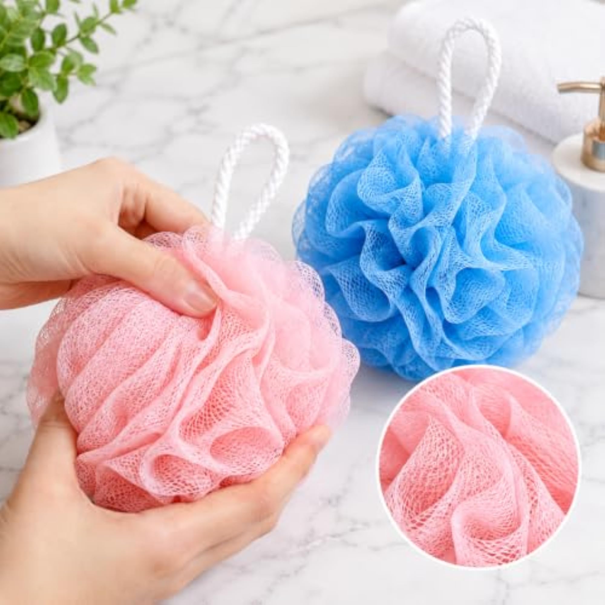 Loofah for Bathing, Body Scrubber for Men & Women, Pack of 2