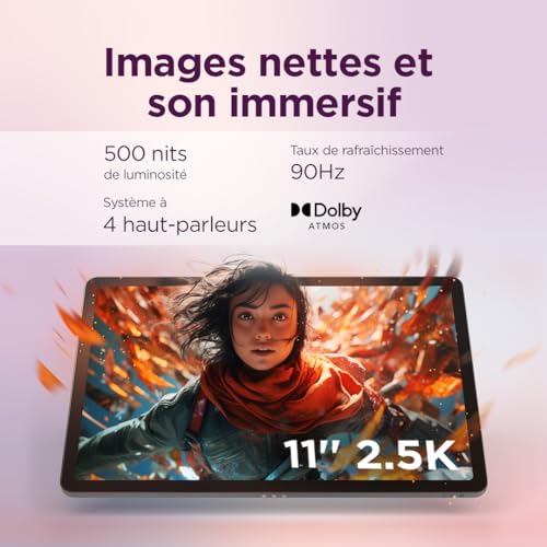 Lenovo Idea Tab Tablette Tactile IA intégrée 11'' 2.5K 90Hz MediaTek Dimensity 6300 8Coeurs RAM 8Go UFS 2.2 Android 15 Wifi5 + Bluetooth Tab Pen + Étui Folio - vue 6