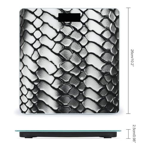 Báscula digital para baño Snake Skin blanco y negro miniatura 2