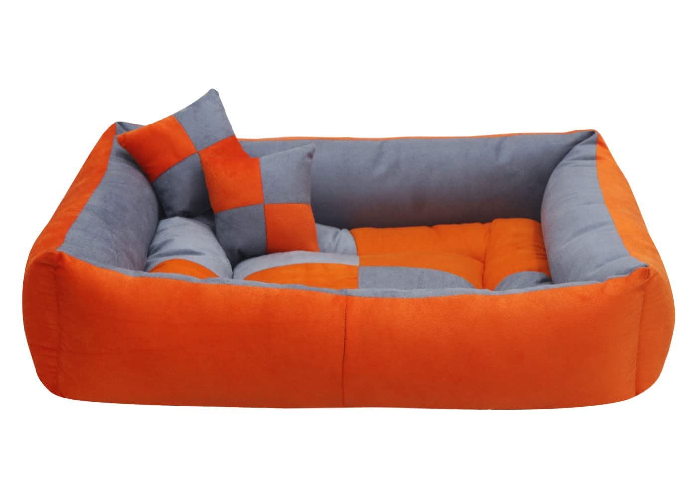 Gorgeous Quilted Reversible Ultra Soft Dual Sofa-Style Dog Bed with 2 Extra Pillow (Orange, Black, XXL) (B07DH8SX9Q) Amazon Price History, Amazon Price Tracker