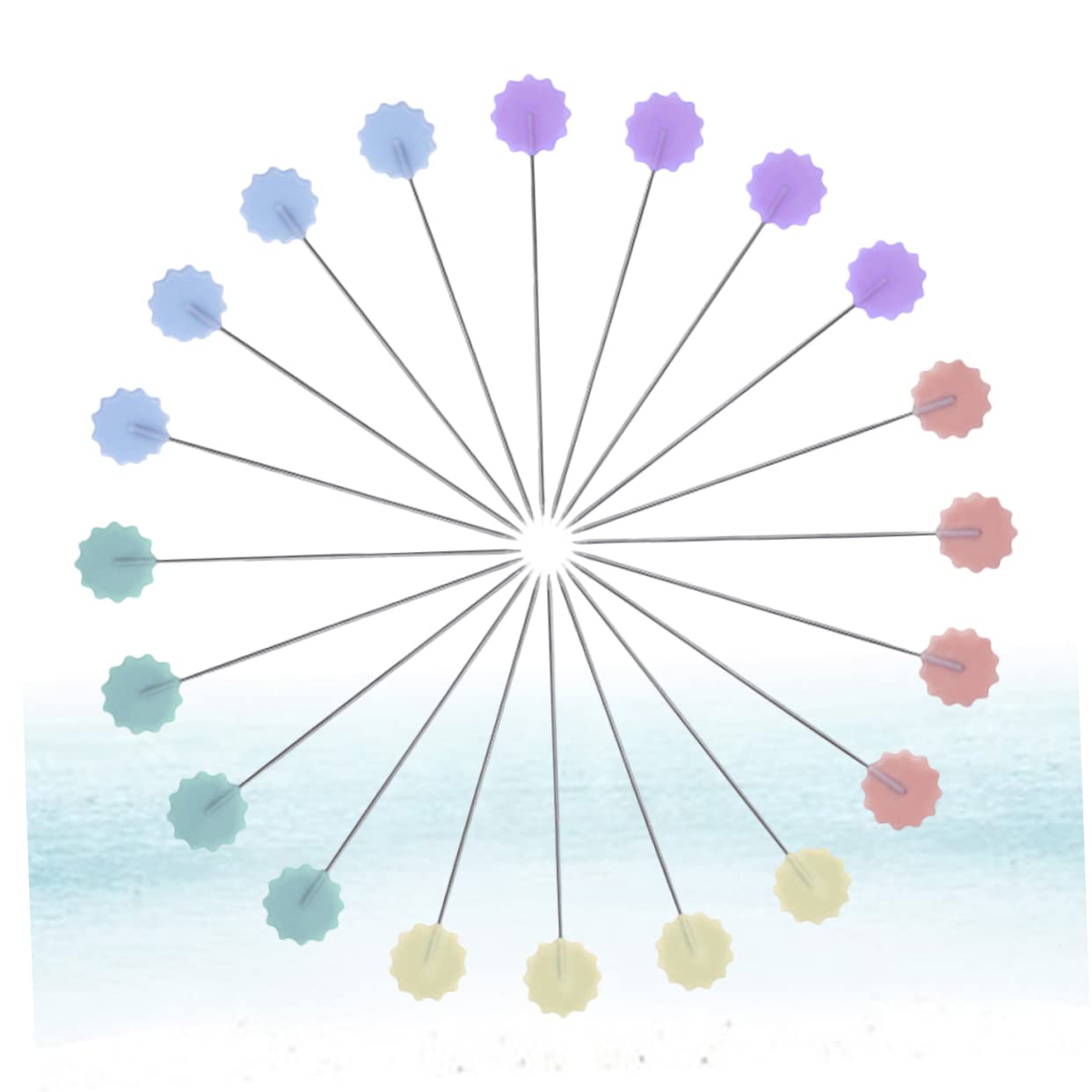 Uonlytech 200pcs Plum Blossom Head Plastic Pins for DIY Sewing Crafts Flat Button Head Portable Storage Box for Patchwork and Decorating Projects