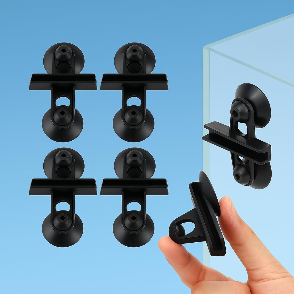 VAYINATO® Black 4-Pcs Aquarium Divider Suction Cup Clips – Fish Tank Isolation & Breeding Partition Holder, Durable Plastic Glass Clip with Strong Suction-image-20