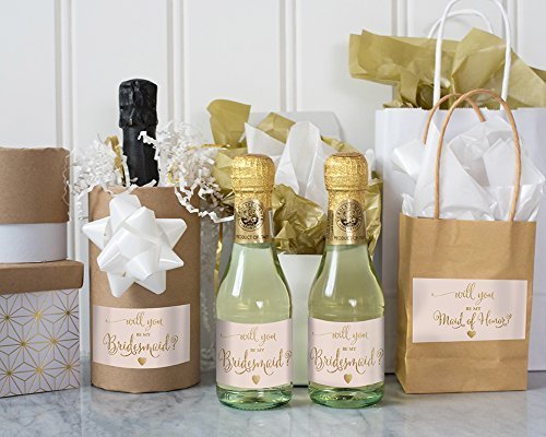 Digibuddha Wedding Party Mini Champagne Bottle Labels thumb #5
