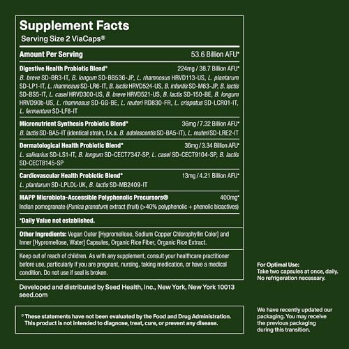 Image of Seed DS-01 Daily Synbiotic - Prebiotic and Probiotic for Women & Men - Digestive Health, Gut Health, Immune Support, Bloating & Constipation Relief - Vegan & Shelf-Stable - 30-Day Refill (60ct)