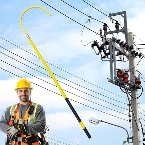 Pértiga de rescate aislante con gancho contra descargas para electricistas