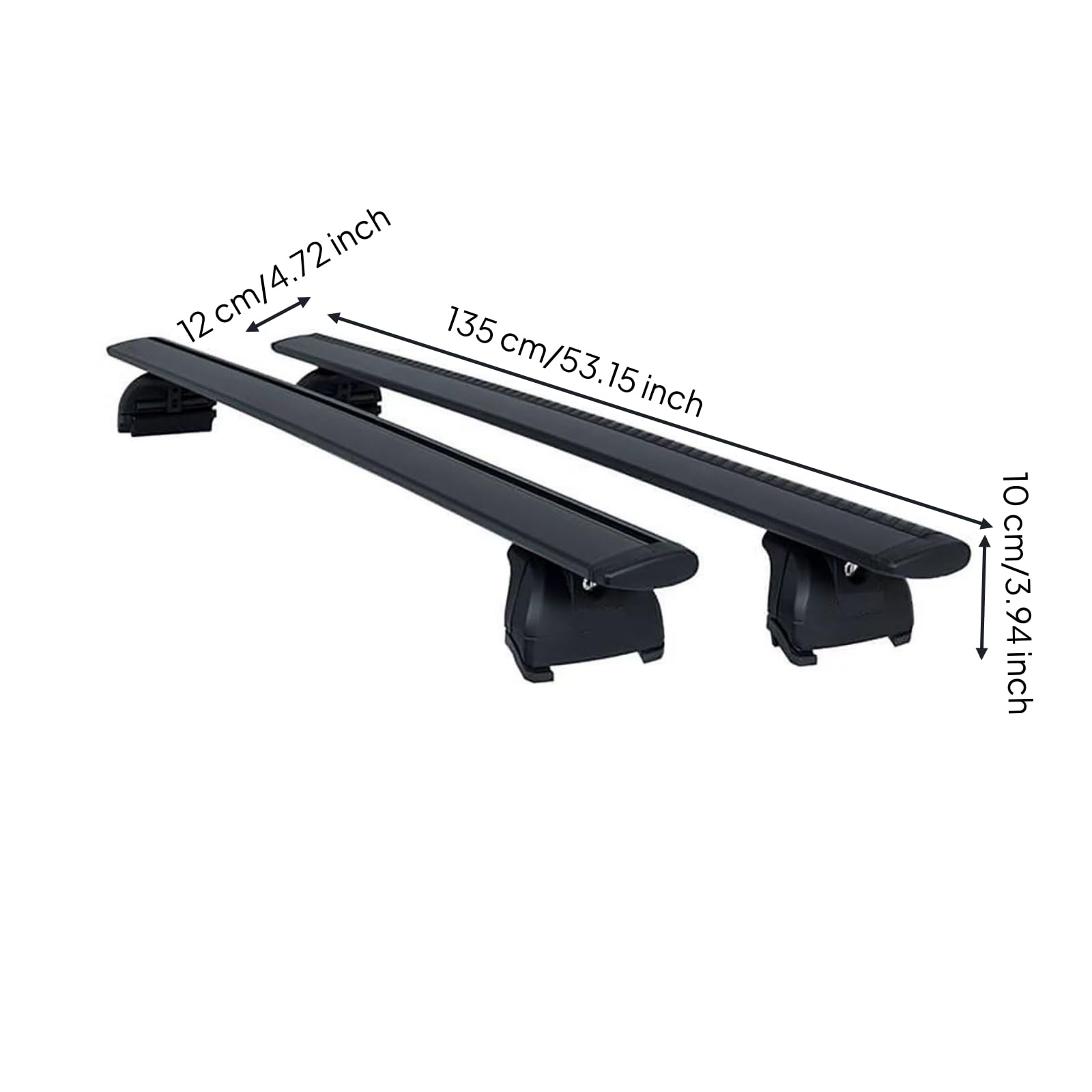 2 Stück geräuscharm Dachquerträger |, aerodynamisch, für Roadtrips, Outdoor-Sportler, 135CM