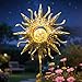 TAKE ME Sun Solar Lights Garden Outdoor,Waterproof Metal Decorative Stakes for Walkway,Yard,Lawn,Patio