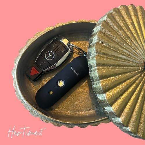 Image of HerTime2 Personal Safety Alarm for Women - Loud Self Defense Siren, Waterproof Keychain with Strobe Light - Battery Powered, Black