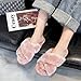 Crazy Lady Women's Fuzzy Fluffy House Slippers Cute Plush Memory Foam Shoes Cross Band Indoor Outdoor Open Toe Sandals(06/Pink, 7-8)