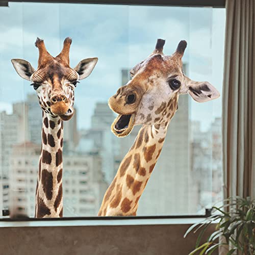 Cute Giraffe Wall Decals 2 Sheets Giraffe Decor Stickers, Lovely Window Decor Animal Wall Stickers Art Decorations For Kids Room Living Room Nursery Classroom #TOP6