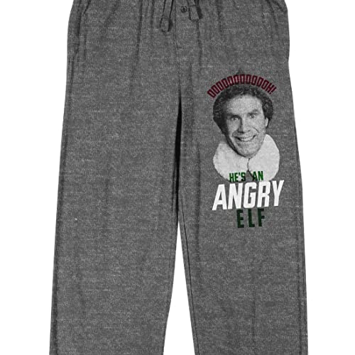 Elf He's an Angry Elf Men's Graphite Heather Sleep Pajama Pants2