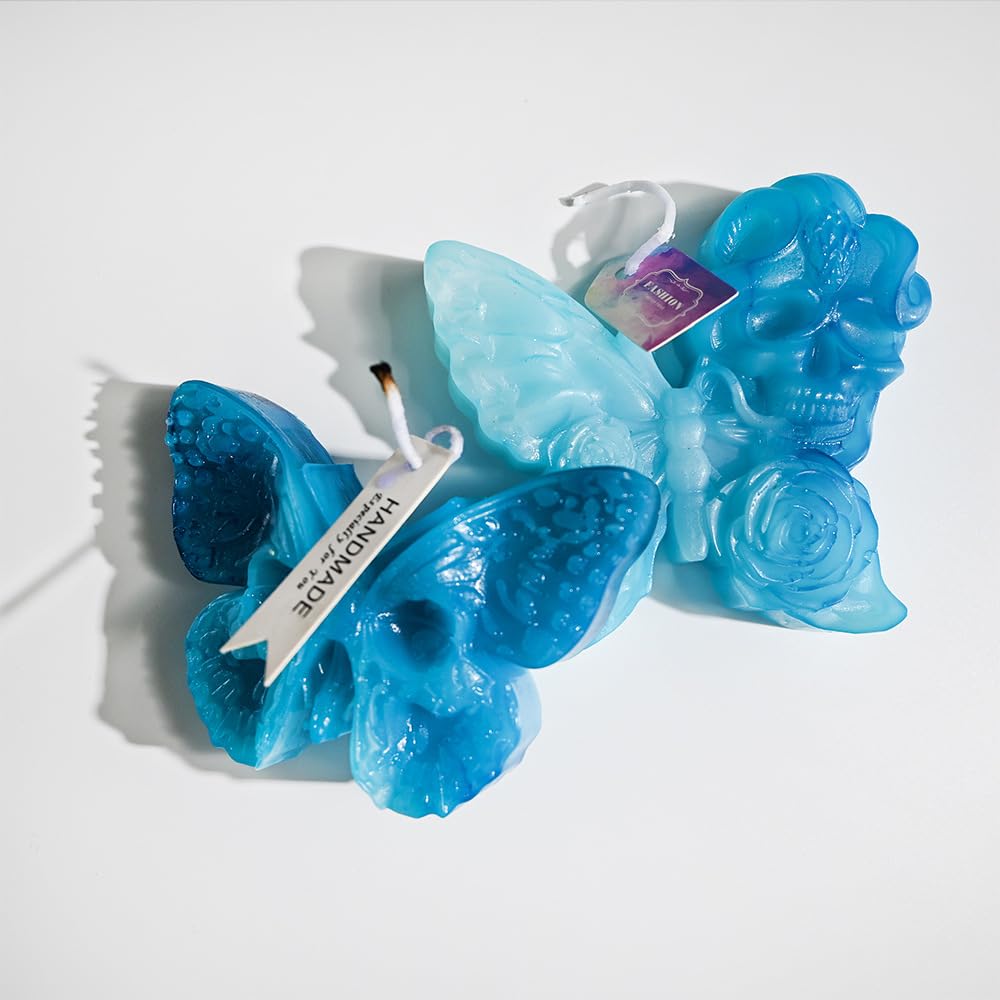 3D Skull Rose Butterfly Candle Mold, Resin Casting Hand Crystal Ball Mold Ghost Silicone, Resin Candle, Handmade Soap Making Molds (Skull)