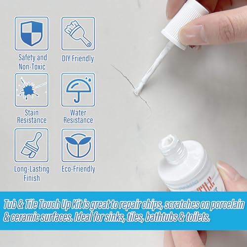 Snapklik.com : Tub And Tile Paint, High-Gloss White Tub And Tile Paint For Chips, Scratches ...