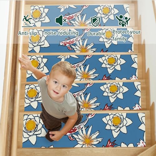 Alfombra autoadhesiva para escaleras interiores con base de seguridad 4