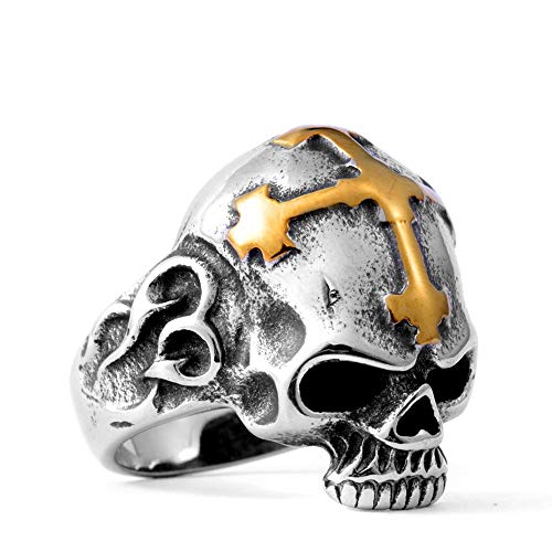 Image of Genuine Stainless Steel Ring Jewelry for Men Fashion Punk Biker Skull Rings