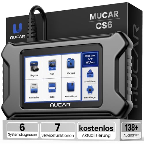 OBD2 Diagnosegerät, MUCAR CS6 Diagnosegerät Auto Mit 6 System(ECM/TCM/ABS/SRS/TPMS/BCM) + 7...