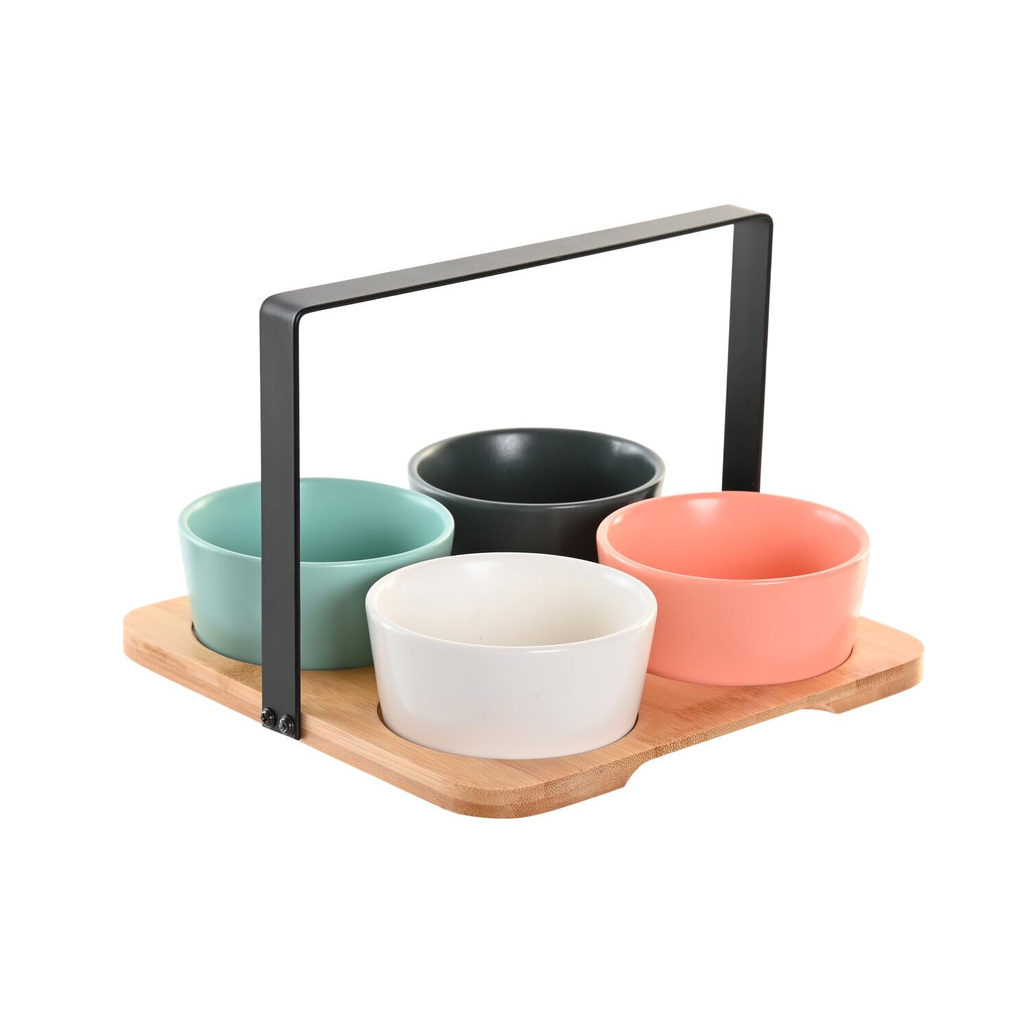 Set apéritif en porcelaine et bambou 20x20x14 cm service de table premium