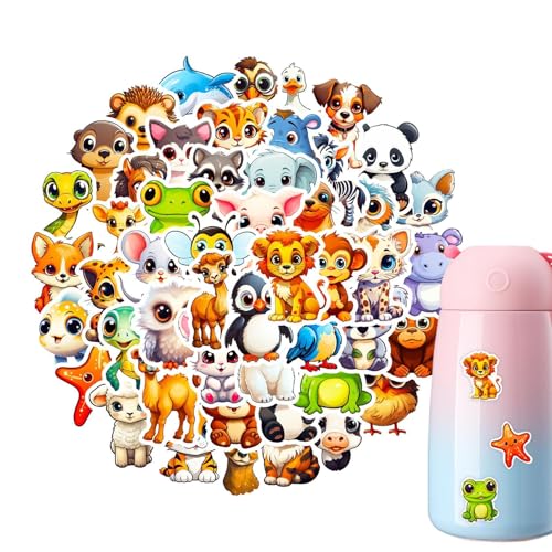 Calcomanías de animales para funda de teléfono celular, calcomanías de dibujos animados, colección de dibujos animados, calcomanías impermeables para funda de teléfono, equipaje, monopatín, álbum de