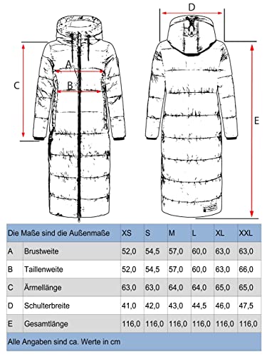 Navahoo Damen Warmer Winter Steppmantel mit Kapuze Schmuseengel Rusty Cinnamon Gr. L