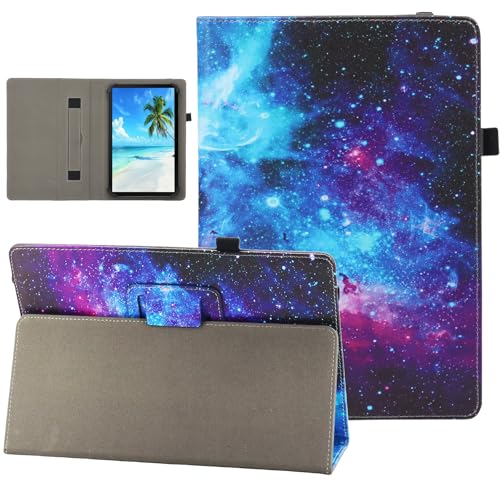 Universal 8 9 Inch Android Tablet Case, Dluggs Slim Folding Stand Folio Leather Case Cover for 8.0-9.0 Inch Tablet with Hand Strap, Space