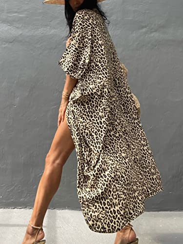 Image of Kaftan Dresses for Women Plus Size Summer Beach Dress with Print and Swim Cover Ups