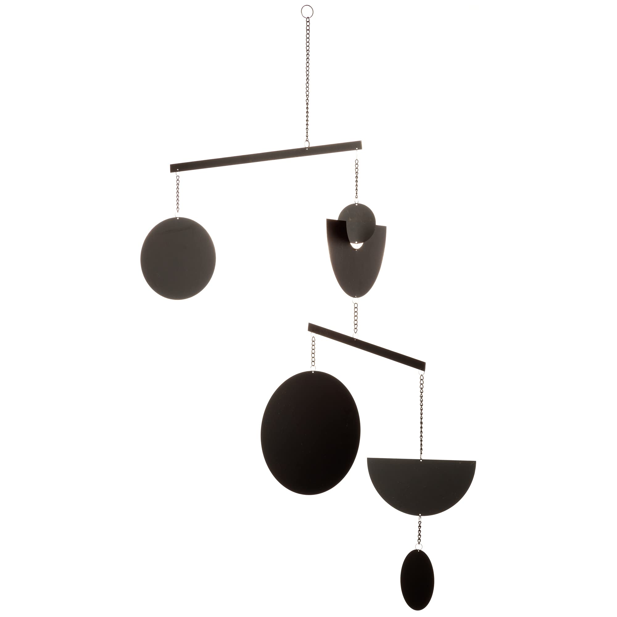 Gallery Solutions Black Geometric Shapes Swivel Metal Mobile Wall Hanging, 28x36