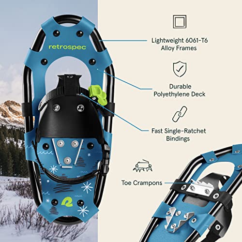 Retrospec Unisex Teen Snowshoe Trekking Pole Bundle, Brash Blue, 14 Us #TOP2