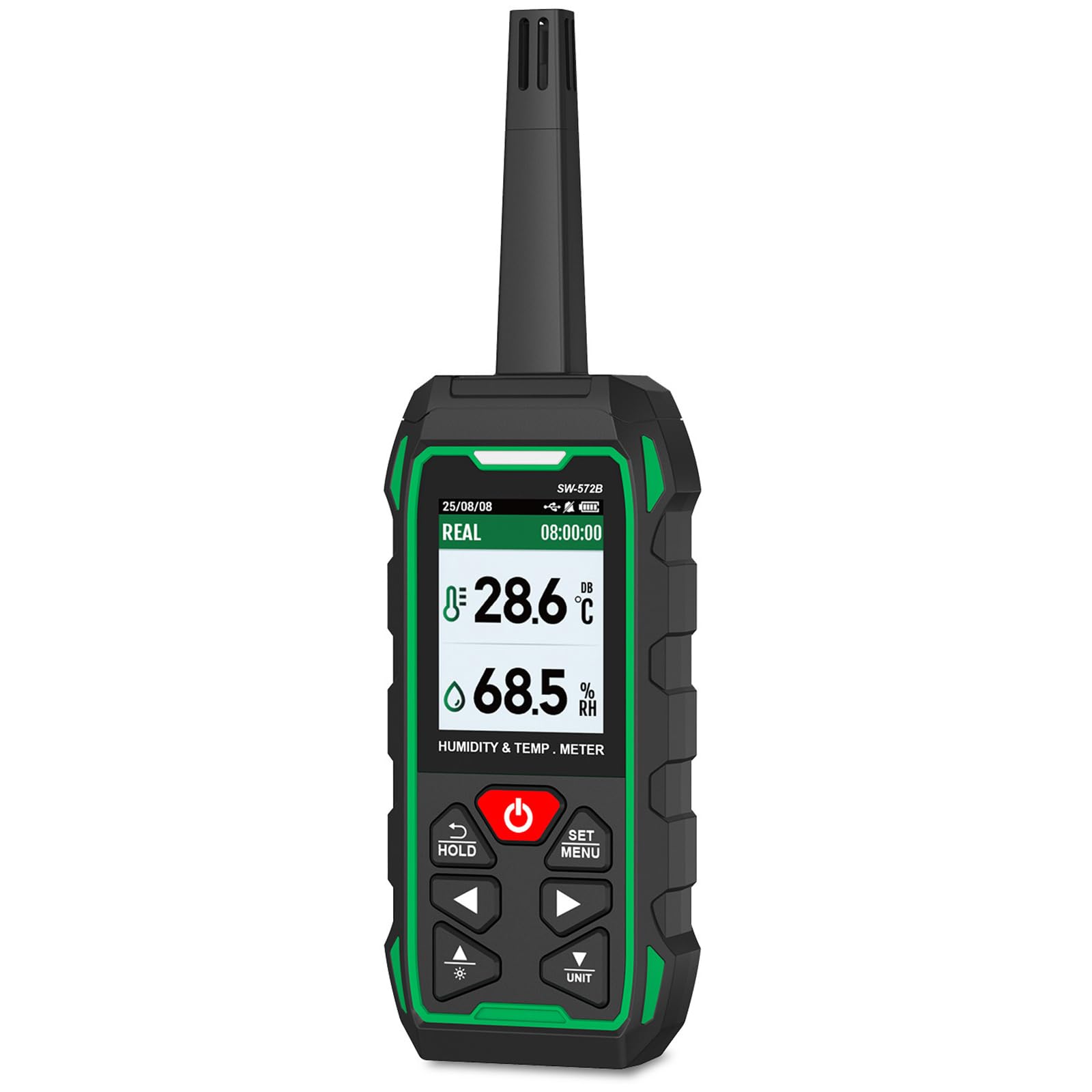 Medidor Digital De Temperatura Y Humedad, Termómetro-higrómetro, con Registro De Datos, Función De Retención De Valores Mín/máx, App Y Modos De Alarma; Apagado Automático Personalizable