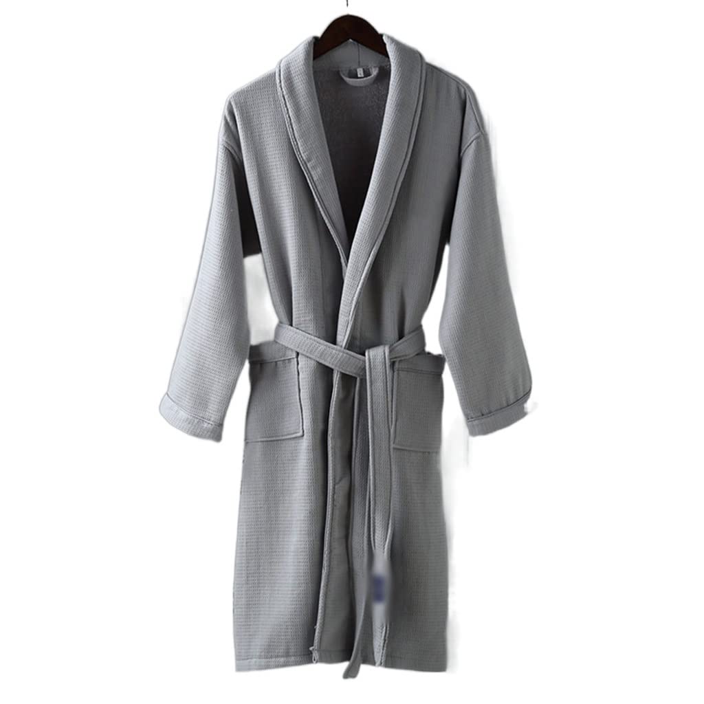 Peignoir d'hiver gris épais en coton taille M pour homme et femme