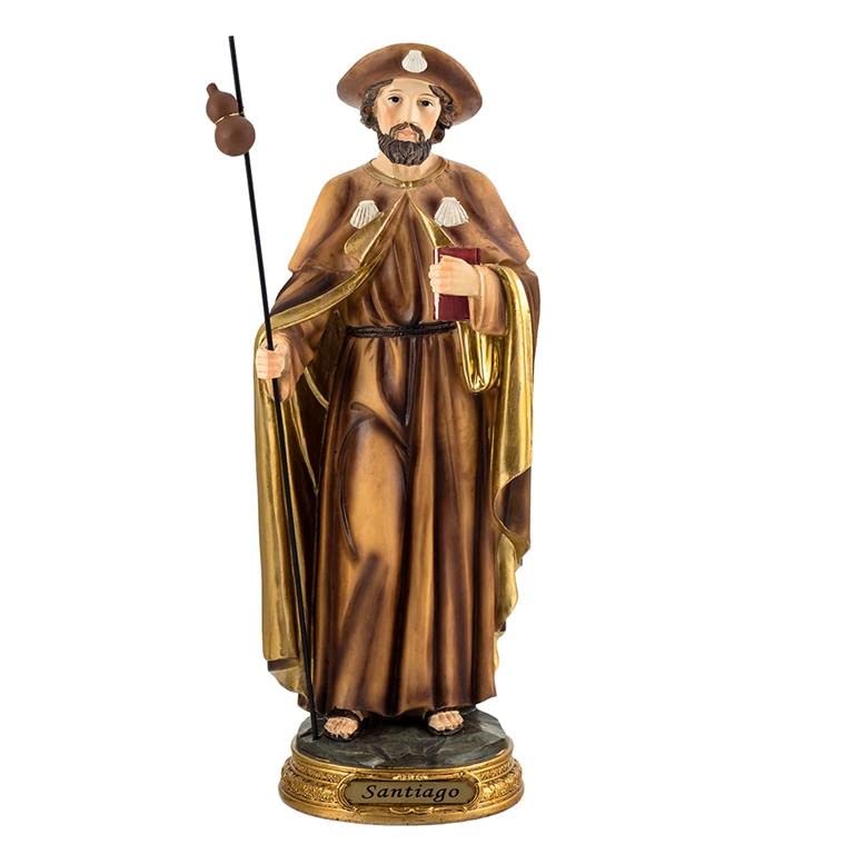 DRW Figura Santiago Peregrino Resina Pintada a Mano 40 cm