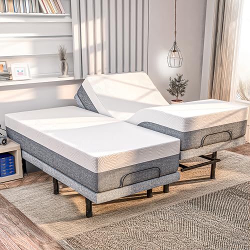 Renanim SFE Split King Electric Adjustable Bed Frame with...